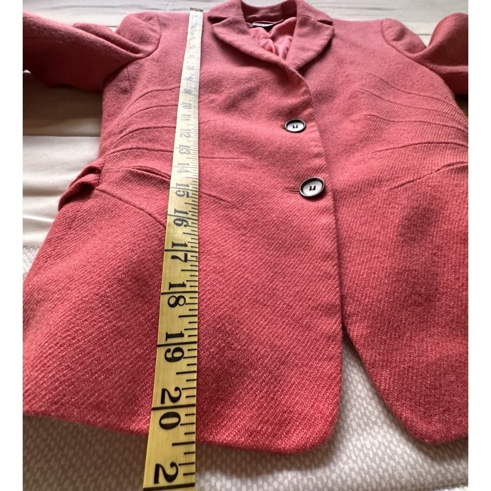 Akris Punto Coral Pink Wool Cashmere Blazer Jacket 4 Origami Pleated Buckle READ - Picture 5 of 14